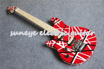 Vruće prodaju Ljevak Kina Wolfg električna gitara bijela i crna pruga mahagoni gitara telo DIY gitara set krom Tremolo