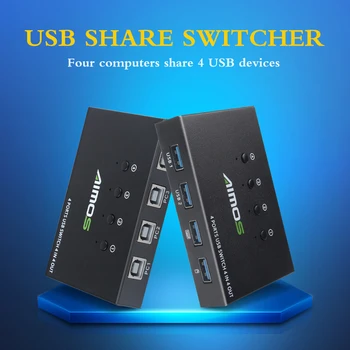 Vrući USB HDMI KVM Switch Box Видеодисплей USB 2.0 KVM Switch Switcher Splitter Box za 4 PC-Sharing pisač, Tipkovnica i Miš KVM
