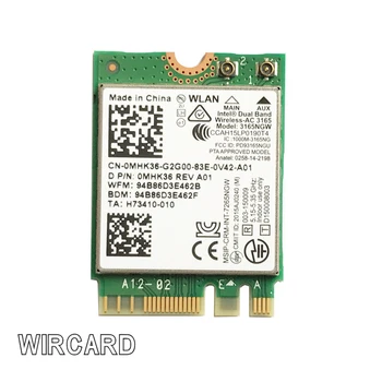 WIRCARD Dual Band 3165NGW NGFF za Intel 3165NGW M. 2 802.11 ac WiFi 433Mbps WLAN Card+Bluetooth 4.0 2.4 G/5Ghz Network