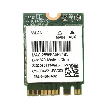 Wireless karticu adapter Atheros QCNFA344A DW1820 802.11 ac Bluetooth 4.1 867Mbps M2 NGFF WiFi Wireless Card