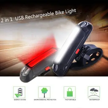 XANES 2 u 1 500LM bicikl USB-punjive LED bicikl je svjetlo dugo svjetlo upozorenje noć za kampiranje auto žarulje Baklja fenjer ciklus