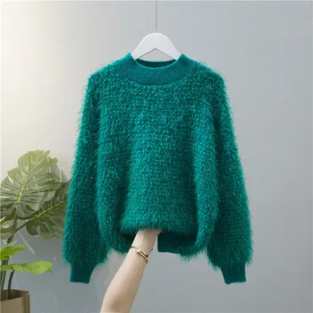 XIBUSANA 2020 moda jednobojnu O-izrez pletene ženski džemper free ženski puloveri zimske tople ženski džemper dugih rukava