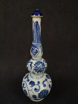 YIZHU CULTUER ART Collection kineski stari plavo-bijeli porculan cvijet burmut boca nakit poklon