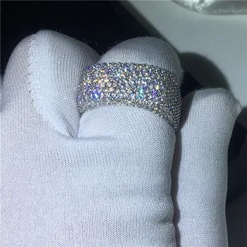 Šuplje dizajn prsten Mirco Pave 450pcs AAAAA Cz kamen srebrna boja zaručnički prsten zaručnički prsten za žene prst nakit