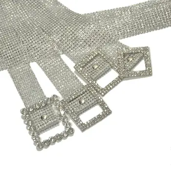 Žene Sjajna Pojas Struk Krug Crystal Dijamant Zona Cijeli Gorski Kristal Luksuzni Žene Diamante Crystal Krug Silver Opasač
