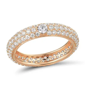 Ženska moda srebrna boja obećanje zaručnički prsten Crystal CZ kamen vintage prsten od nehrđajućeg čelika žene vjenčano prstenje