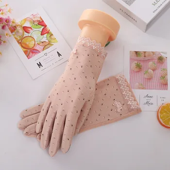 Ženske kratke ručni ljetnim pamučne tanke rukavice za jesen нескользящий zaslon osjetljiv na dodir kratak stil UV-krema za sunčanje vozačke rukavice Guantes