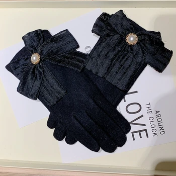 Ženske zimske vunene rukavice za zaslon osjetljiv na dodir držači cvjetni Enegant rukavice ženske rukavice kašmir tople rukavice Luva Drving