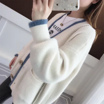 Ženski novi kardigan džemper jesen 2020 osnovni casual V-neck, puna džemper dugih rukava ženske majice
