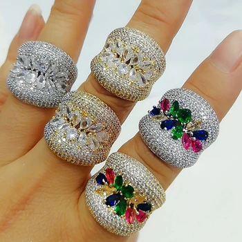 Годки luksuzne modne podebljano izjavu prsten s циркониевыми kamenjem 2020 žene sudjeluju stranke nakita visoke kvalitete