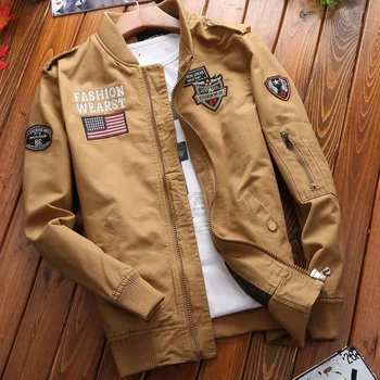 Мотоциклетная jakna za muške odjeće pamuk stojeći ovratnik vojni pilot jakne za proljeće slobodan plus veličina M-4xl baseball oblik